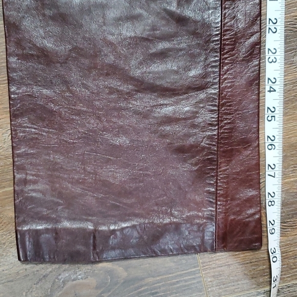 GAP nwt dead stock chocolate brown leather pants boot cut - Picture 2 of 7